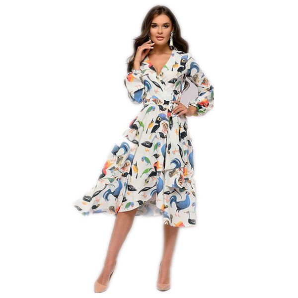 Spring Printing A -Line Dress Fashion Lantern Long Sleeve V -Neck Sexy Casual Vestidos Female Bohemian Women Dress
Spring Printing A -Line Dress Fashion Lantern Long Sleeve V -Neck Sexy Casual Vestidos Female Bohemian Women Dress