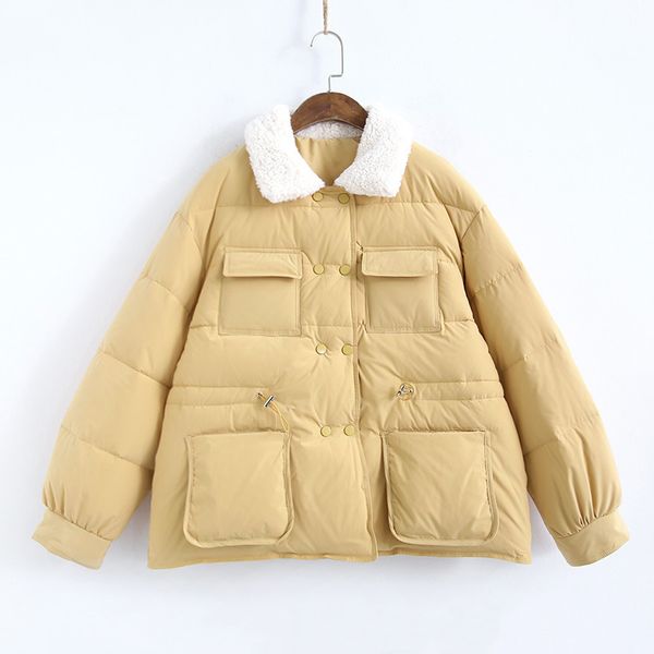 women's down & parkas johnature winter coat women clothes thick parka double breasted solid color casual full sleeve jackets leisure la, Black
women's down & parkas johnature winter coat women clothes thick parka double breasted solid color casual full sleeve jackets leisure la, Black