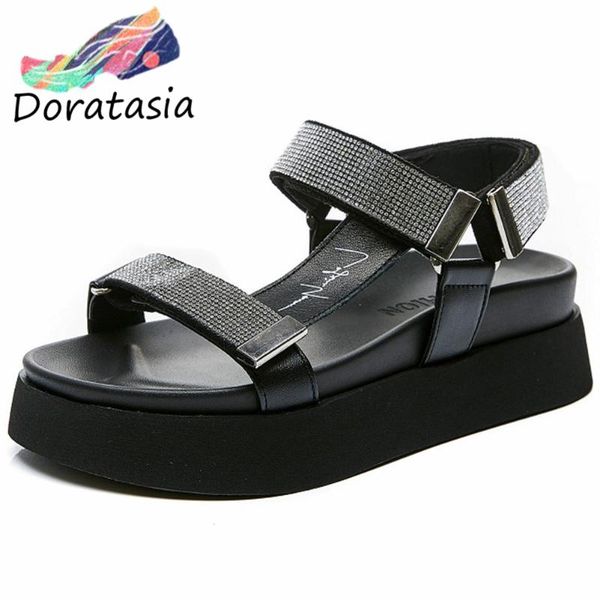 doratasia new women split leather shoes ins summer rhinestone sandals women fashion design sandals, Black
doratasia new women split leather shoes ins summer rhinestone sandals women fashion design sandals, Black