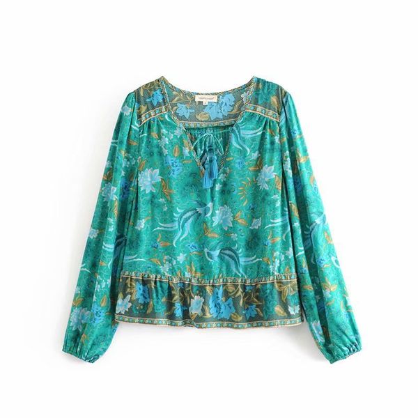 NEW WOMEN CLOTHING FASHION ROUND COLLLAR FULL GREEN FLOWER AND PHOENIX PRINT BLOUSE LONG SLEEVE WHITE LADY SHIRT
NEW WOMEN CLOTHING FASHION ROUND COLLLAR FULL GREEN FLOWER AND PHOENIX PRINT BLOUSE LONG SLEEVE WHITE LADY SHIRT
