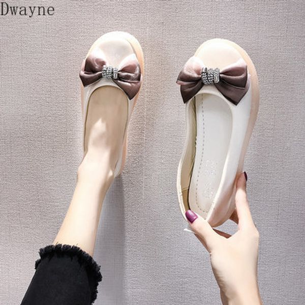 2019 autumn new one-foot flat shoes shallow mouth bow shoes, Black 
2019 autumn new one-foot flat shoes shallow mouth bow shoes, Black
