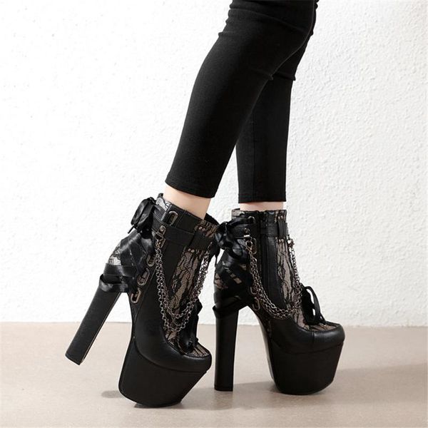 doratasia new wholesale women's shoes brand design platform street punk chains super high heels motorcycles boots female, Black
doratasia new wholesale women's shoes brand design platform street punk chains super high heels motorcycles boots female, Black