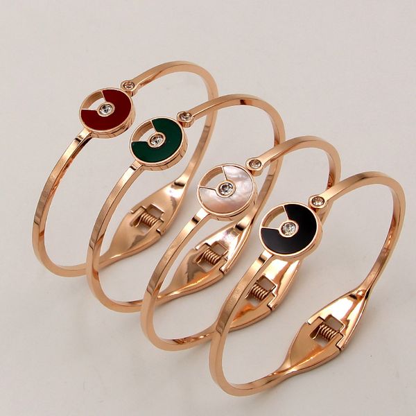 fashion 4 color ufo shell zircon titanium steel rose gold bracelet for women bracelet jewelry gift wholesale, Black
fashion 4 color ufo shell zircon titanium steel rose gold bracelet for women bracelet jewelry gift wholesale, Black