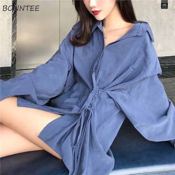 women's blouses & shirts long sleeve women solid lace-up waist down design elegant temperament retro casual loose korean womens ti, White
women's blouses & shirts long sleeve women solid lace-up waist down design elegant temperament retro casual loose korean womens ti, White