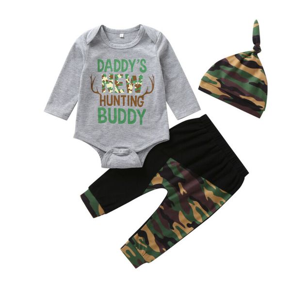3pcs newborn baby kid boy cotton christmas camouflage letter print clothes set long sleeve romper +pants+hat outfit clothes, White
3pcs newborn baby kid boy cotton christmas camouflage letter print clothes set long sleeve romper +pants+hat outfit clothes, White