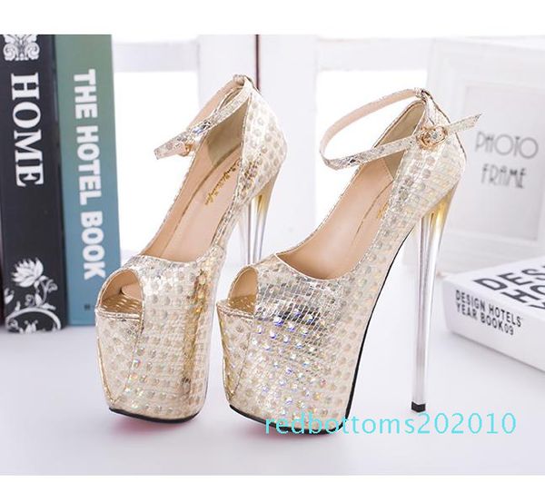 19 см супер платформа ультра высокие каблуки peep toe насосы женщины партия клубная одежда фуксия синий золото большой размер 34 до 40 41 42, Black
19 см супер платформа ультра высокие каблуки peep toe насосы женщины партия клубная одежда фуксия синий золото большой размер 34 до 40 41 42, Black