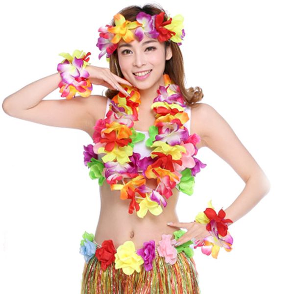 4 pcs hawaiian garland set colorful flower leis girls necklace bracelets headdress fancy dress ball beach decorations
4 pcs hawaiian garland set colorful flower leis girls necklace bracelets headdress fancy dress ball beach decorations