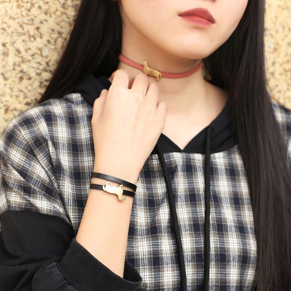 new ladies boutique leather bracelet simple joker students bracelet creative jewelry alloy neck chain, White
new ladies boutique leather bracelet simple joker students bracelet creative jewelry alloy neck chain, White