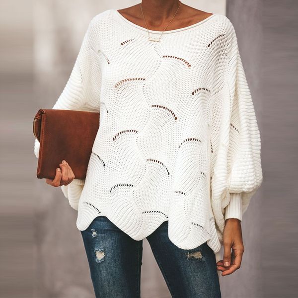 loose type solid hollow out women spring autumn sweater fashionable long sleeve o neck knitted pullover comfy soft female clothe, White;black
loose type solid hollow out women spring autumn sweater fashionable long sleeve o neck knitted pullover comfy soft female clothe, White;black