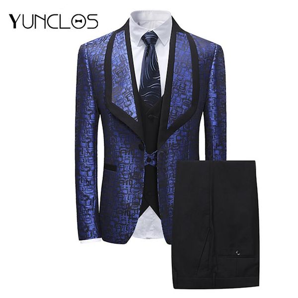 yunclos 2018 wedding party suits men's slim fit wedding suits fashion party 3 pieces prom with pant for men, White;black
yunclos 2018 wedding party suits men's slim fit wedding suits fashion party 3 pieces prom with pant for men, White;black