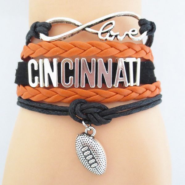 ювелирные изделия infinity love cincinnati футбольная команда браслет черный оранжевый индивидуальные браслеты дружбы браслеты b09071, Golden;silver
ювелирные изделия infinity love cincinnati футбольная команда браслет черный оранжевый индивидуальные браслеты дружбы браслеты b09071, Golden;silver