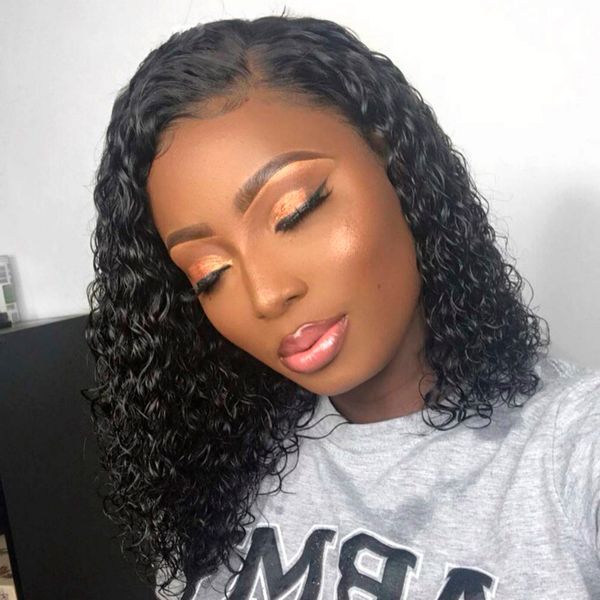 360 lace frontal wig pre plucked with baby hair remy curly short human hair wigs bleached knots linman hair, Black
360 lace frontal wig pre plucked with baby hair remy curly short human hair wigs bleached knots linman hair, Black