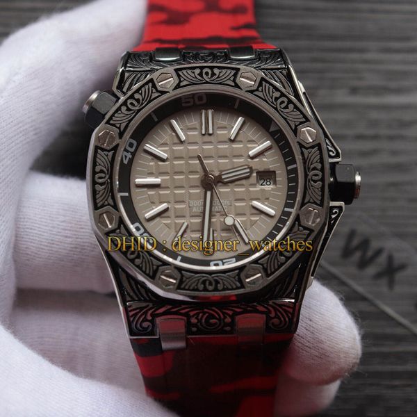 luxury watch montre de luxe carved bezel 46mm 316l steel case camouflage rubber band watches mechanical automatic wristwatches reloj de lujo, Slivery;brown
luxury watch montre de luxe carved bezel 46mm 316l steel case camouflage rubber band watches mechanical automatic wristwatches reloj de lujo, Slivery;brown