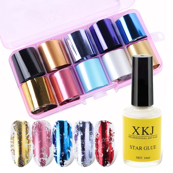 10 rolls foil for nails+transfer glue nail art sticker set metal holographic nail foil laser adhesive decal manicure la943-1
10 rolls foil for nails+transfer glue nail art sticker set metal holographic nail foil laser adhesive decal manicure la943-1