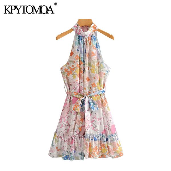kpytomoa women 2020 chic fashion floral print ruffled mini halter dress vintage sleeveless back zipper with belt female dresses, Black;gray
kpytomoa women 2020 chic fashion floral print ruffled mini halter dress vintage sleeveless back zipper with belt female dresses, Black;gray