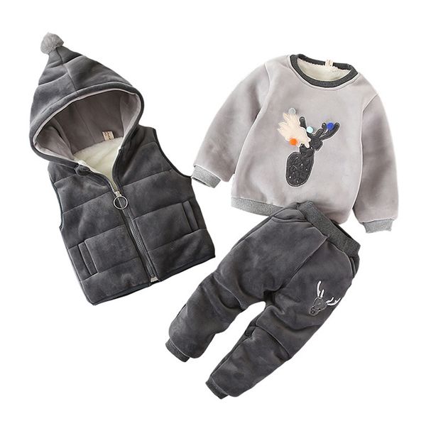 baby girl boy xmas clothing set winter fashion kids boys thicken warm fleece clothes hooded vest pants 3pcs toddler outfits t200413, White
baby girl boy xmas clothing set winter fashion kids boys thicken warm fleece clothes hooded vest pants 3pcs toddler outfits t200413, White