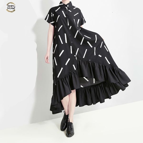 2019 new women summer long black striped shirt dress plus size ruffles female runway sundress party club dresses robe femme 5050, Black;gray
2019 new women summer long black striped shirt dress plus size ruffles female runway sundress party club dresses robe femme 5050, Black;gray
