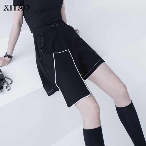 xitao irregular black shorts fashion new 2020 spring elegant high waist patchwork pocket minority casual style shorts dmy3797, White;black
xitao irregular black shorts fashion new 2020 spring elegant high waist patchwork pocket minority casual style shorts dmy3797, White;black