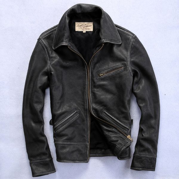 2019 vintage real leather jacket men black cowskin flight jacket for zipper pockets slim fit men's casual leather coats
2019 vintage real leather jacket men black cowskin flight jacket for zipper pockets slim fit men's casual leather coats