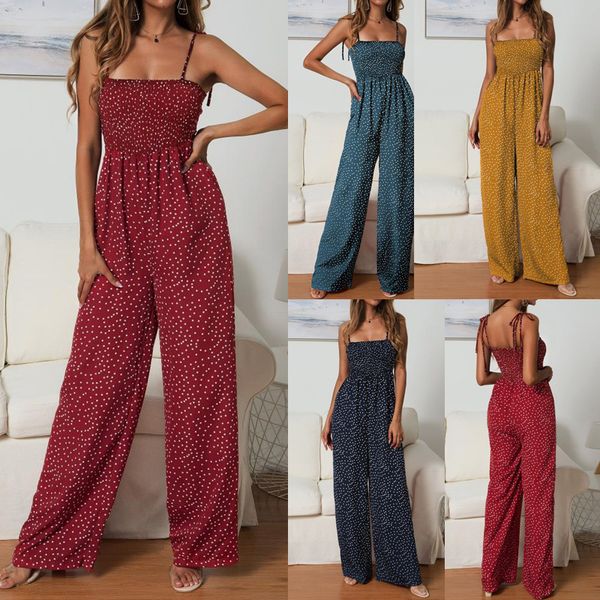oufisun summer polka dot high waist women's jumpsuit 2020 new casual retro suspenders wide leg pants bohemian red rompers female, Black;white
oufisun summer polka dot high waist women's jumpsuit 2020 new casual retro suspenders wide leg pants bohemian red rompers female, Black;white