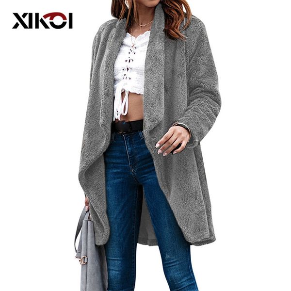 xikoi women long open cardigan casual faux fur collar coat ladies 2018 autumn winter fashion soft outwear jacket female overcoat, Black
xikoi women long open cardigan casual faux fur collar coat ladies 2018 autumn winter fashion soft outwear jacket female overcoat, Black