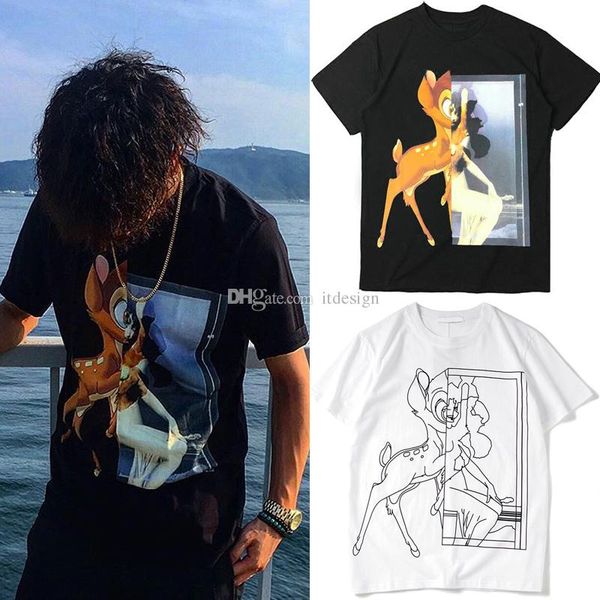 italy designer printed deer t-shirt men new design tee male cotton 2019 s/s for male, White;black
italy designer printed deer t-shirt men new design tee male cotton 2019 s/s for male, White;black
