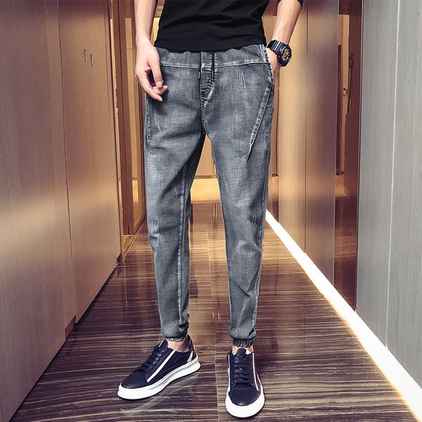 men's jeans 2019 autumn and winter new slim denim straight small pants feet youth personality fashion trend men's clothing, Blue
men's jeans 2019 autumn and winter new slim denim straight small pants feet youth personality fashion trend men's clothing, Blue
