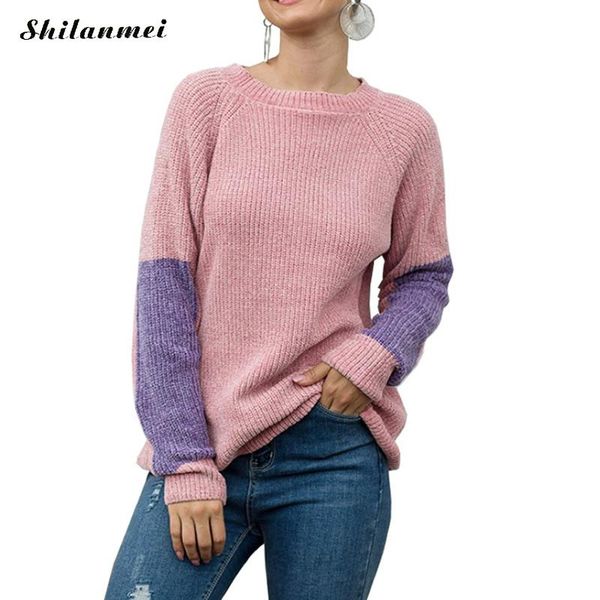 2019 winter causal jumper sweater pull femme outwear fashion women sweeter patchwork o neck long sleeve autumn knitted pullover, White;black
2019 winter causal jumper sweater pull femme outwear fashion women sweeter patchwork o neck long sleeve autumn knitted pullover, White;black