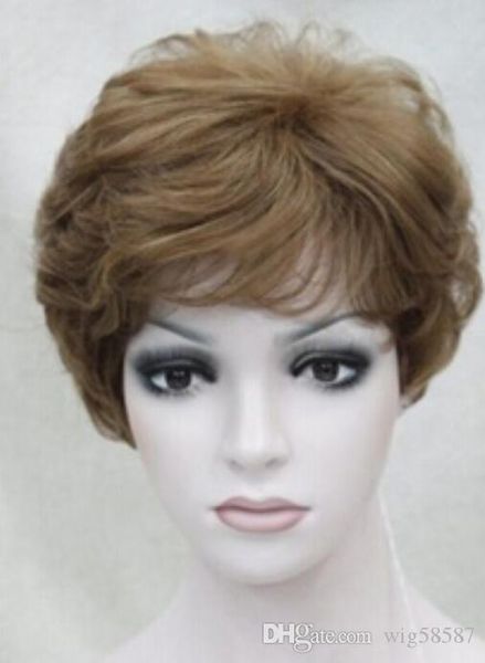 hair wig light golden-brown mixed short curly women ladies daily synthetic wig, Black;brown
hair wig light golden-brown mixed short curly women ladies daily synthetic wig, Black;brown