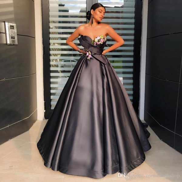 black elegant sweetheart 3d floral appliques a line evening dresses long satin evening gowns formal dress robe vestidos de festa, Black;red
black elegant sweetheart 3d floral appliques a line evening dresses long satin evening gowns formal dress robe vestidos de festa, Black;red