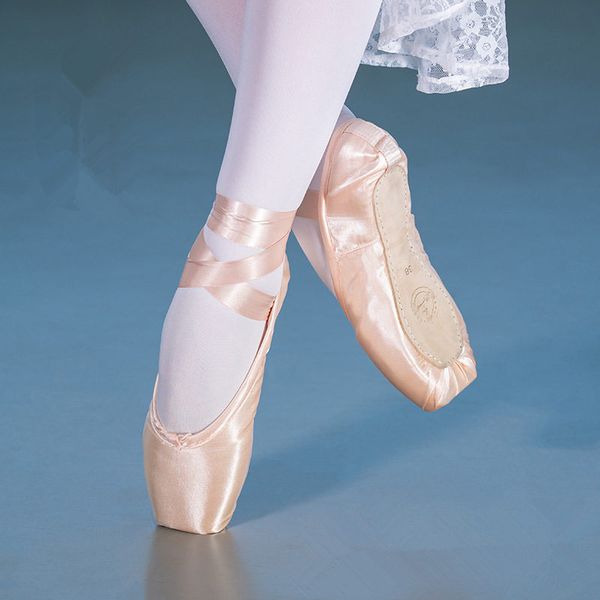 pointe satin upper with ribbon girls women's pink professional ballet shoes dancing shoes with toe pads
pointe satin upper with ribbon girls women's pink professional ballet shoes dancing shoes with toe pads