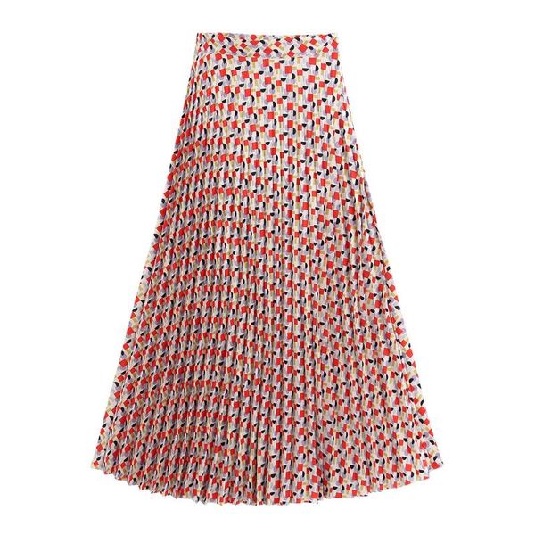 2020 spring women's new fashion trend wild slim geometric graphic printing retro high waist pleated midi long skirt, Black
2020 spring women's new fashion trend wild slim geometric graphic printing retro high waist pleated midi long skirt, Black