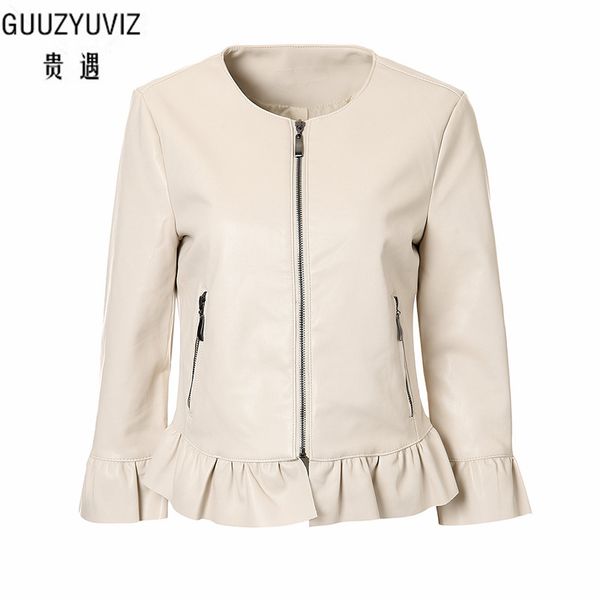 guuzyuviz 2018 autumn black bomber women jacket casual ruffles zipper pu leather jacket women outwear winter vestidos mujer, Black;brown
guuzyuviz 2018 autumn black bomber women jacket casual ruffles zipper pu leather jacket women outwear winter vestidos mujer, Black;brown