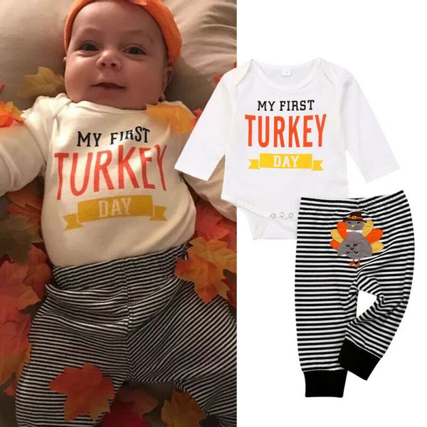 cute newborn infant baby boys thanksgiving outfit clothes romper +pants set, White
cute newborn infant baby boys thanksgiving outfit clothes romper +pants set, White