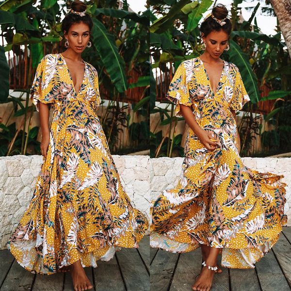 fashion summer 2020 women's bohemian v-neck printed beach dress female sleeve holiday leisure slim comfortable dress
fashion summer 2020 women's bohemian v-neck printed beach dress female sleeve holiday leisure slim comfortable dress