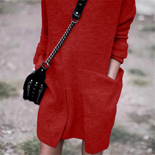 style - autumn/winter 2019 fashion round collar pocket long sleeve dress for ladies fashion 101348, Black;gray
style - autumn/winter 2019 fashion round collar pocket long sleeve dress for ladies fashion 101348, Black;gray