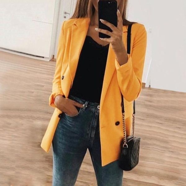 ladies double-breasted casual blazer jacket women turn-down collar pockets casual office lady suit outwear blazer female, White;black
ladies double-breasted casual blazer jacket women turn-down collar pockets casual office lady suit outwear blazer female, White;black