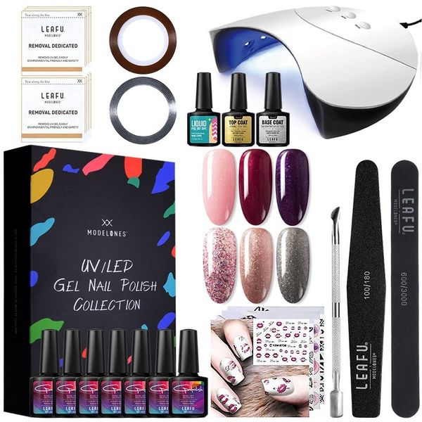 modelones 15pcs/lot 36w z3 led lamp nail gel tools kit semi permanent led gel with base coat sets long lasting glitter
modelones 15pcs/lot 36w z3 led lamp nail gel tools kit semi permanent led gel with base coat sets long lasting glitter