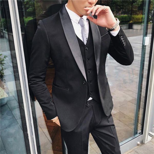 groom wedding suit white with contrast collar black men tuxedo costume marriage smoking homme ternos masculino slim fit, Black;gray
groom wedding suit white with contrast collar black men tuxedo costume marriage smoking homme ternos masculino slim fit, Black;gray