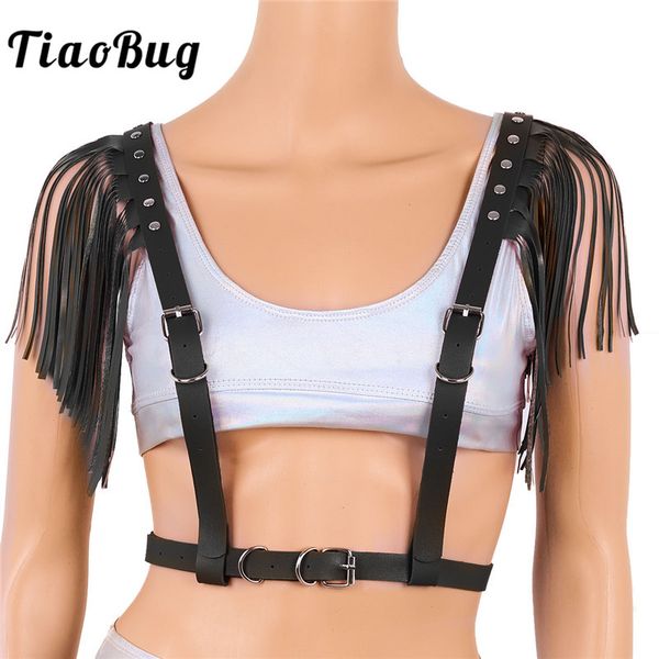 tiaobug women pu leather tassels body waist adjustable straps bondage punk gothic rave club party fashion harness belt, Black;white
tiaobug women pu leather tassels body waist adjustable straps bondage punk gothic rave club party fashion harness belt, Black;white