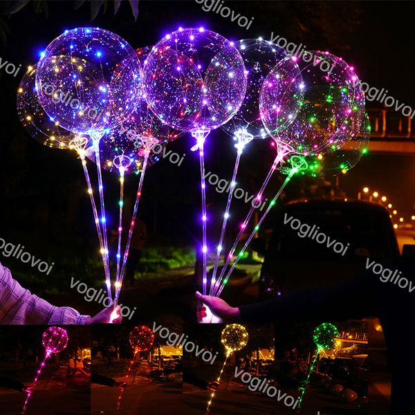 

led flashing balloon bobo ball led line with stick wave ball 3m string light up for christmas halloween wedding birthday decoration dhl