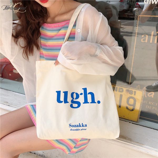 women canvas shoulder bag letters printing ladies shopping bag feminina simple eco pure cotton cloth lady handbag chic zipper tote
women canvas shoulder bag letters printing ladies shopping bag feminina simple eco pure cotton cloth lady handbag chic zipper tote