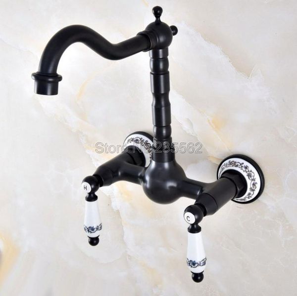 oil rubbed black bronze kitchen sink faucet wall mounted double handle bathroom basin mixer tap cold and lnf863
oil rubbed black bronze kitchen sink faucet wall mounted double handle bathroom basin mixer tap cold and lnf863
