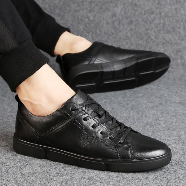 men casual shoes outdoor summer genuine leather italy lace-up shoes breathable male footwear men flats l5, Black
men casual shoes outdoor summer genuine leather italy lace-up shoes breathable male footwear men flats l5, Black