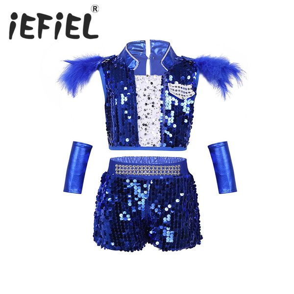 kid boys girls hip-hop jazz ballet dancewear outfit shiny sequins crop with shorts wrist-sleeves set for performance, Black;red
kid boys girls hip-hop jazz ballet dancewear outfit shiny sequins crop with shorts wrist-sleeves set for performance, Black;red