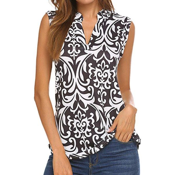 women's blouse blusas mujer de moda 2019 shirt fashion women v-neck sleeveless folk-custom floral print tunic casual tank top, White
women's blouse blusas mujer de moda 2019 shirt fashion women v-neck sleeveless folk-custom floral print tunic casual tank top, White