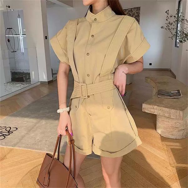 with belt women summer jumpsuit short sleeve black party rompers ladies jumpsuits slim casual playsuits overall nz51, Black;white 
with belt women summer jumpsuit short sleeve black party rompers ladies jumpsuits slim casual playsuits overall nz51, Black;white