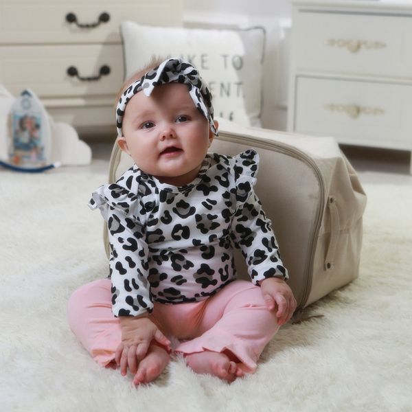newborn spring autumn casual suit baby girl leopard printing long sleeve pink trousers headband three-piece baby cotton set, White
newborn spring autumn casual suit baby girl leopard printing long sleeve pink trousers headband three-piece baby cotton set, White