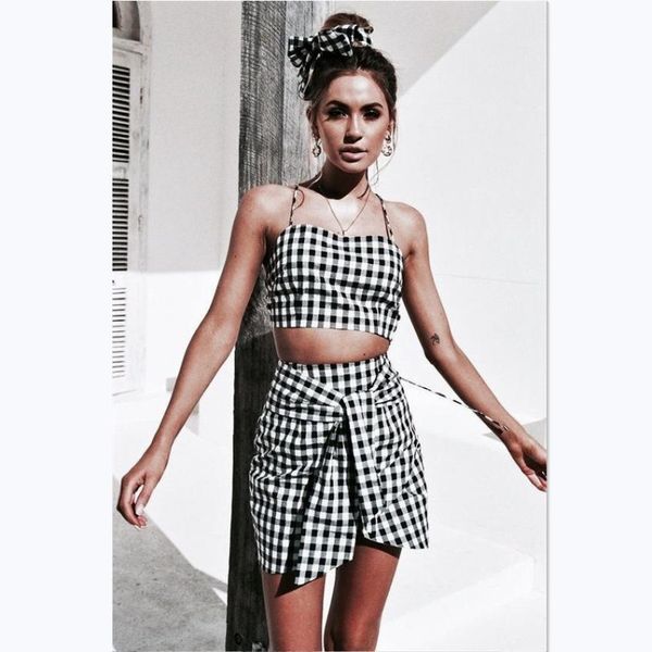 fashion women checkerboard 2 piece set bodycon skirt crop off shoulder tank summer two piece set bandge gingham mini skirt, White
fashion women checkerboard 2 piece set bodycon skirt crop off shoulder tank summer two piece set bandge gingham mini skirt, White