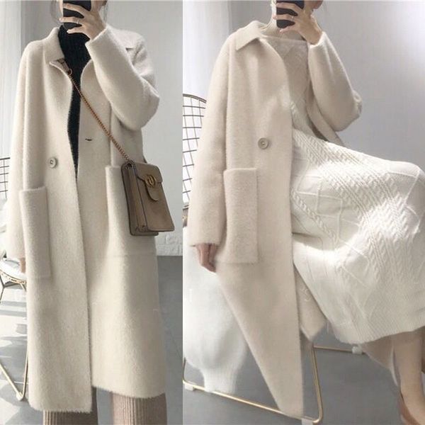 2018 autumn winter women fashion loose casual oversize sweaters beige cashmere long cardigan jacket chic wool warm knitted coat, Black
2018 autumn winter women fashion loose casual oversize sweaters beige cashmere long cardigan jacket chic wool warm knitted coat, Black